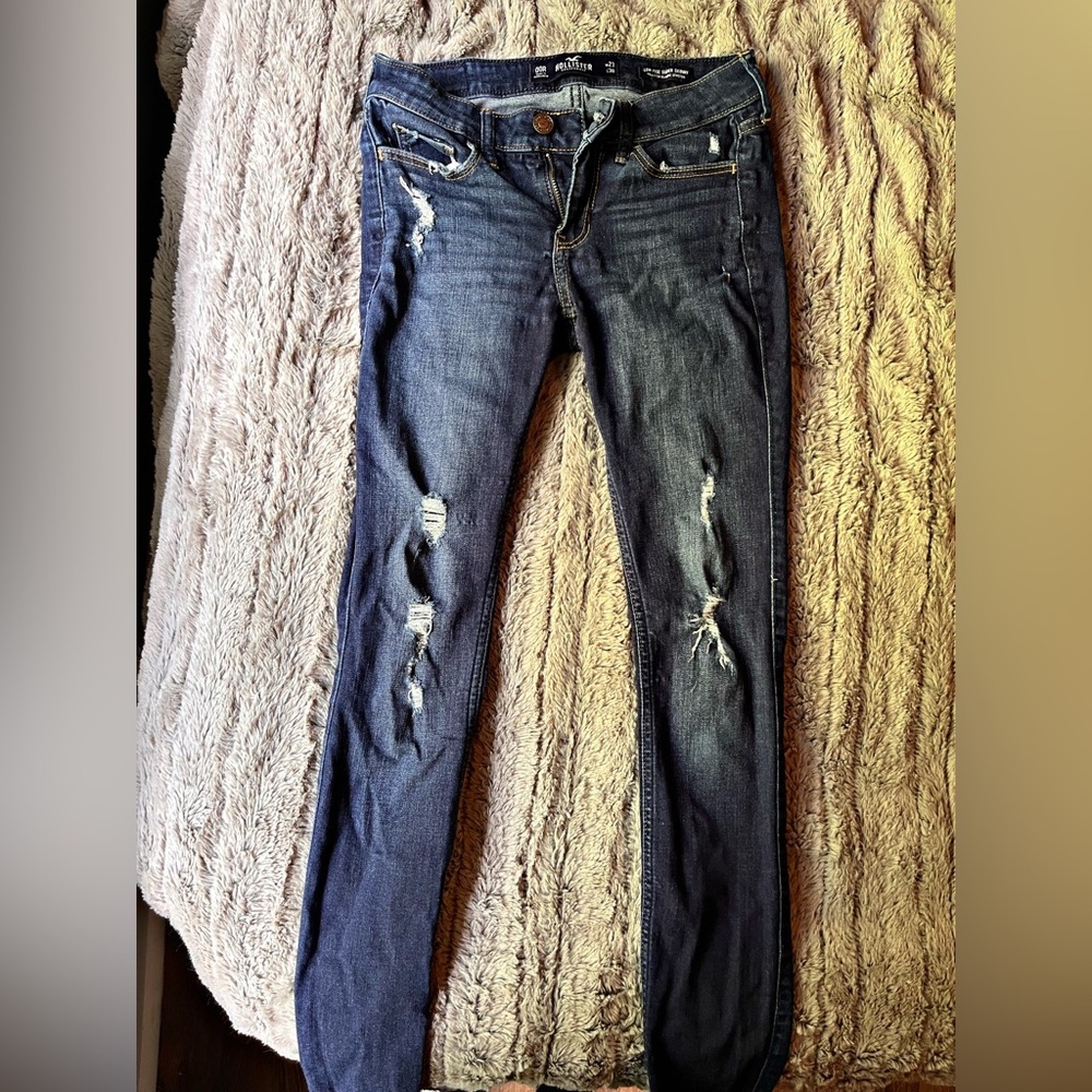 Hollister Blue Skinny Jeans Distressed Style